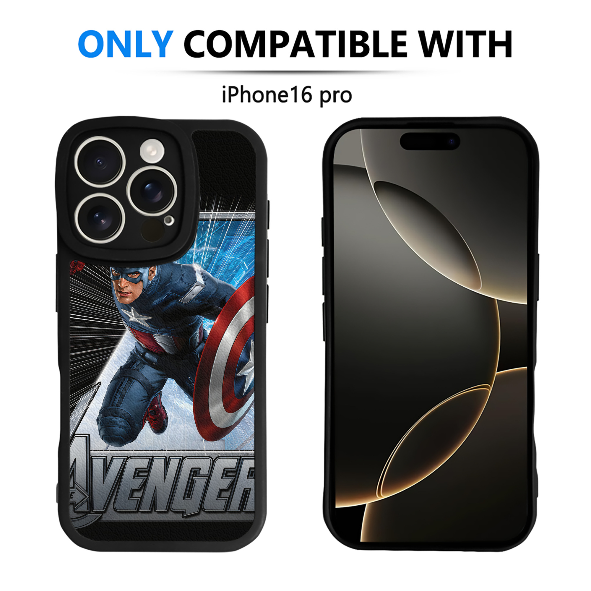 （画像用） アベンジャーズ The Avengers 【iPhone 16シリーズ対応】シリコンスマホケース（レザー調） 材質：シリコン